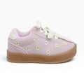 Tenis Casuales Bajas con Bordado de Flores en Color Rosa
