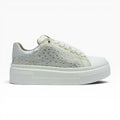 Tenis con Plataforma Blancos con Pedrería Spimfer