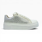 Tenis Blancos con Pedrería para Mujer – Plataforma Urban Spimfer