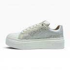Tenis con Plataforma Blancos con Pedrería Spimfer