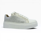 Tenis con Plataforma Blancos con Pedrería Spimfer