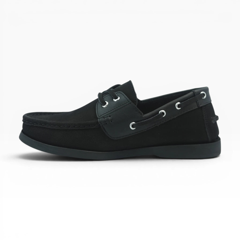 Mocasines Tipo Apache en Cuero Negro Spimfer