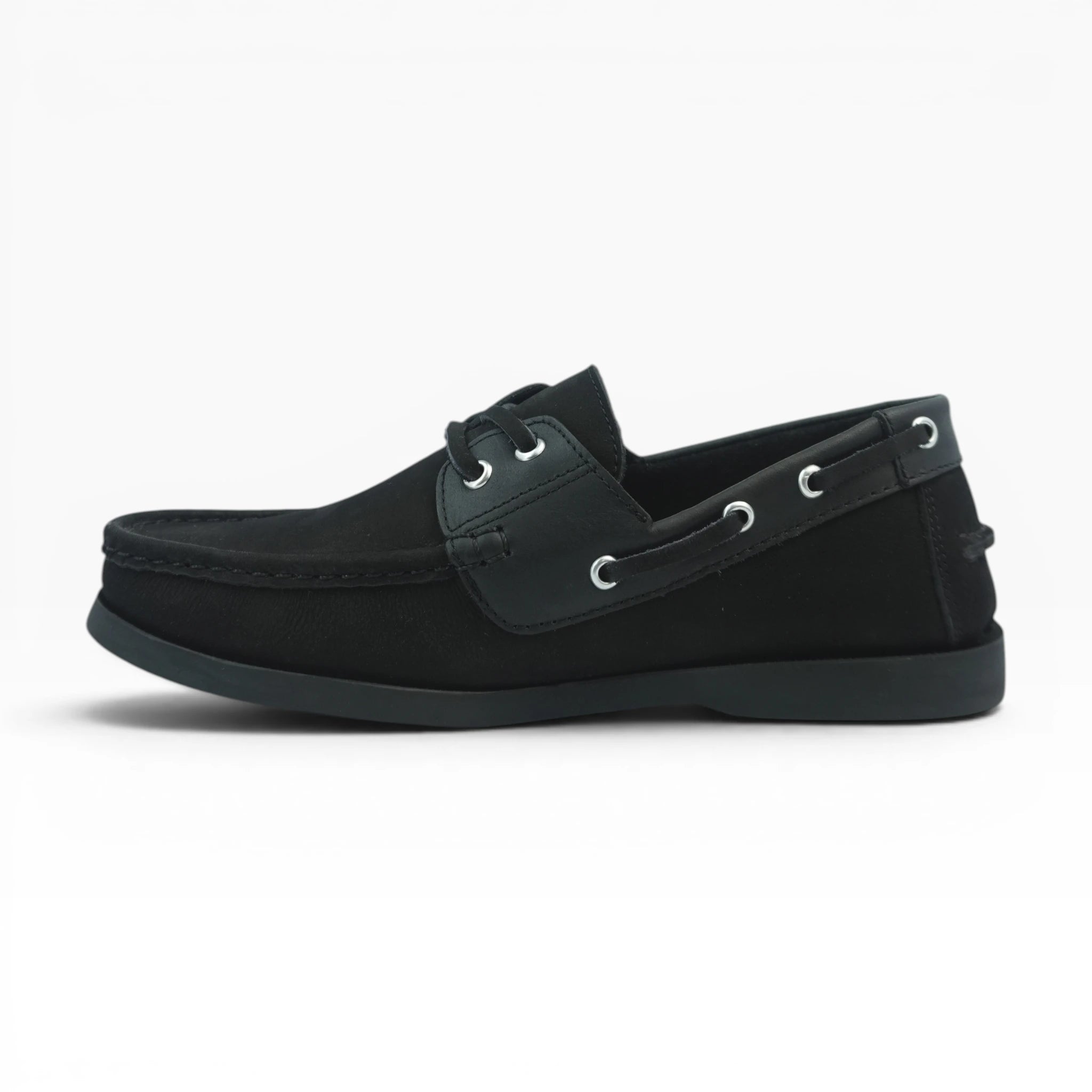 Mocasines Tipo Apache en Cuero Negro Spimfer