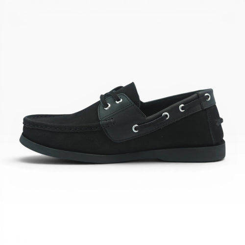 Mocasines Tipo Apache en Cuero Negro Spimfer