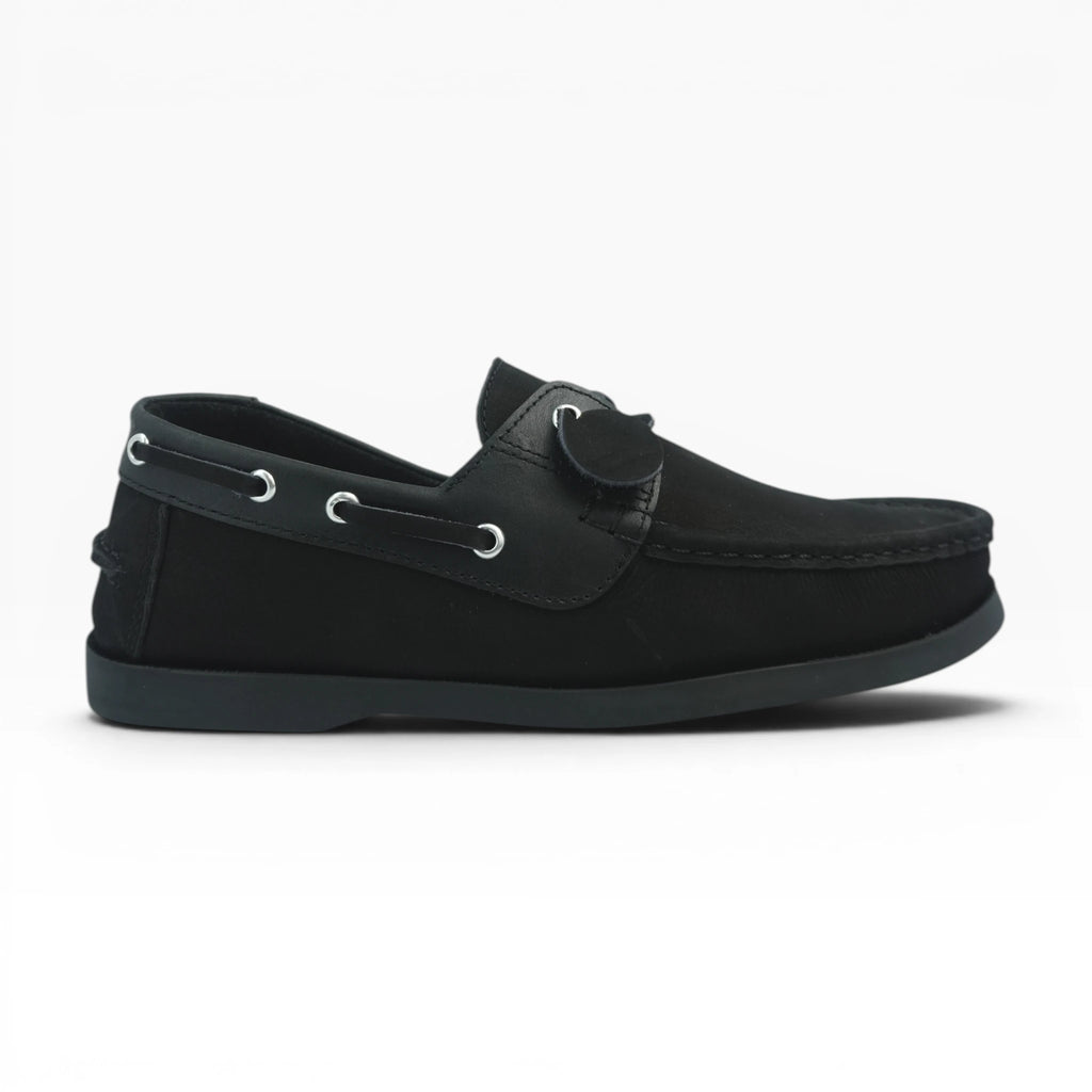 Mocasines Tipo Apache en Cuero Negro Spimfer