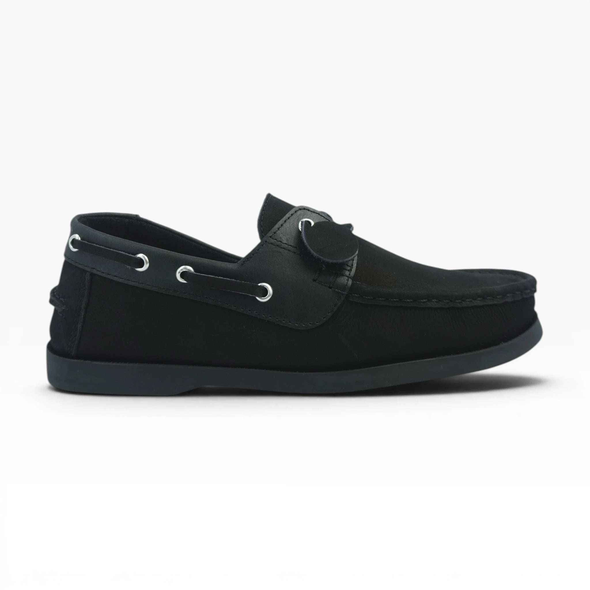 Mocasines Tipo Apache en Cuero Negro Spimfer