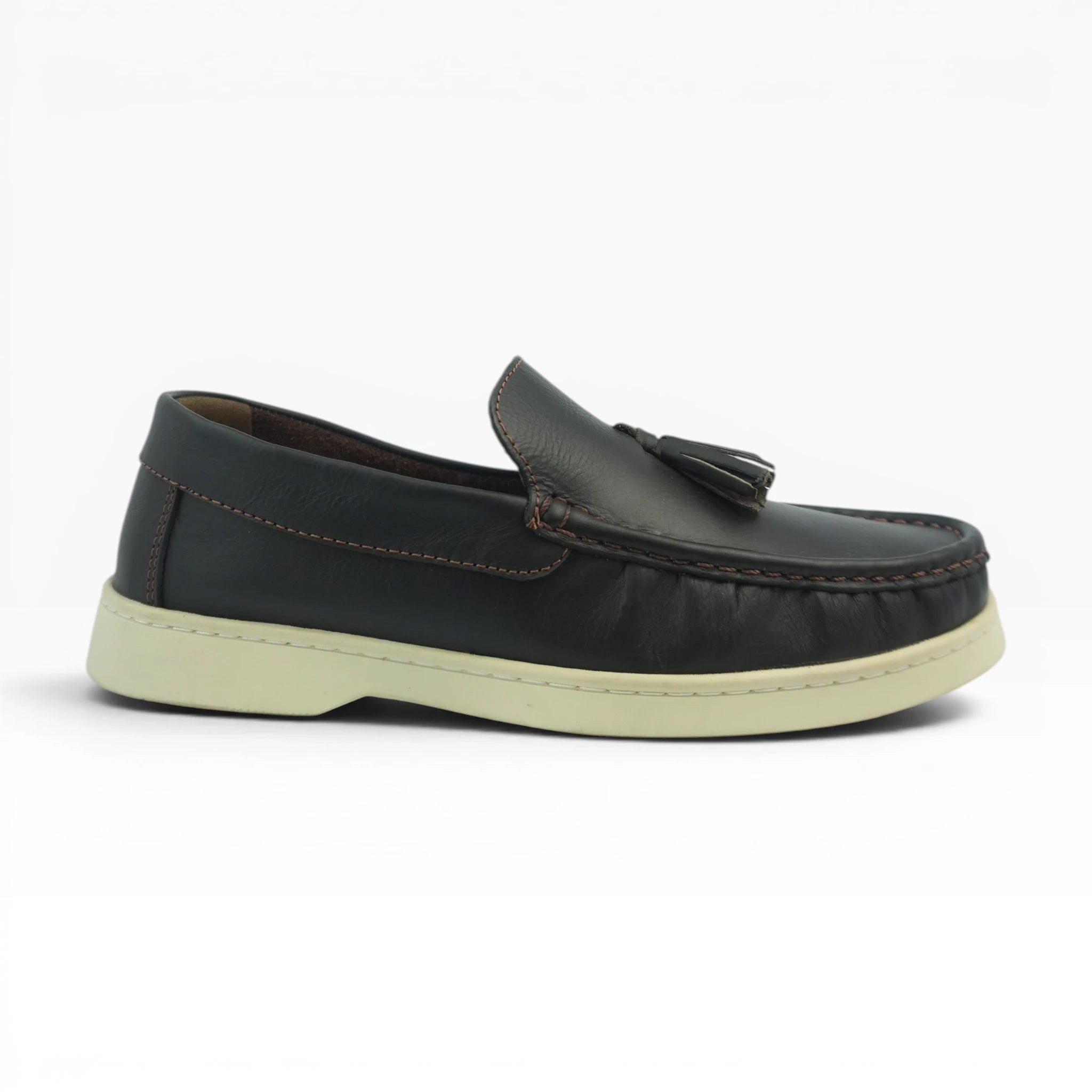 Mocasines de Cuero Spimfer con Borlas Negro