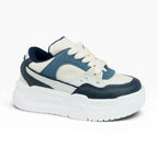 Tenis Casuales Urbanos Spimfer Beige Azul para Niños