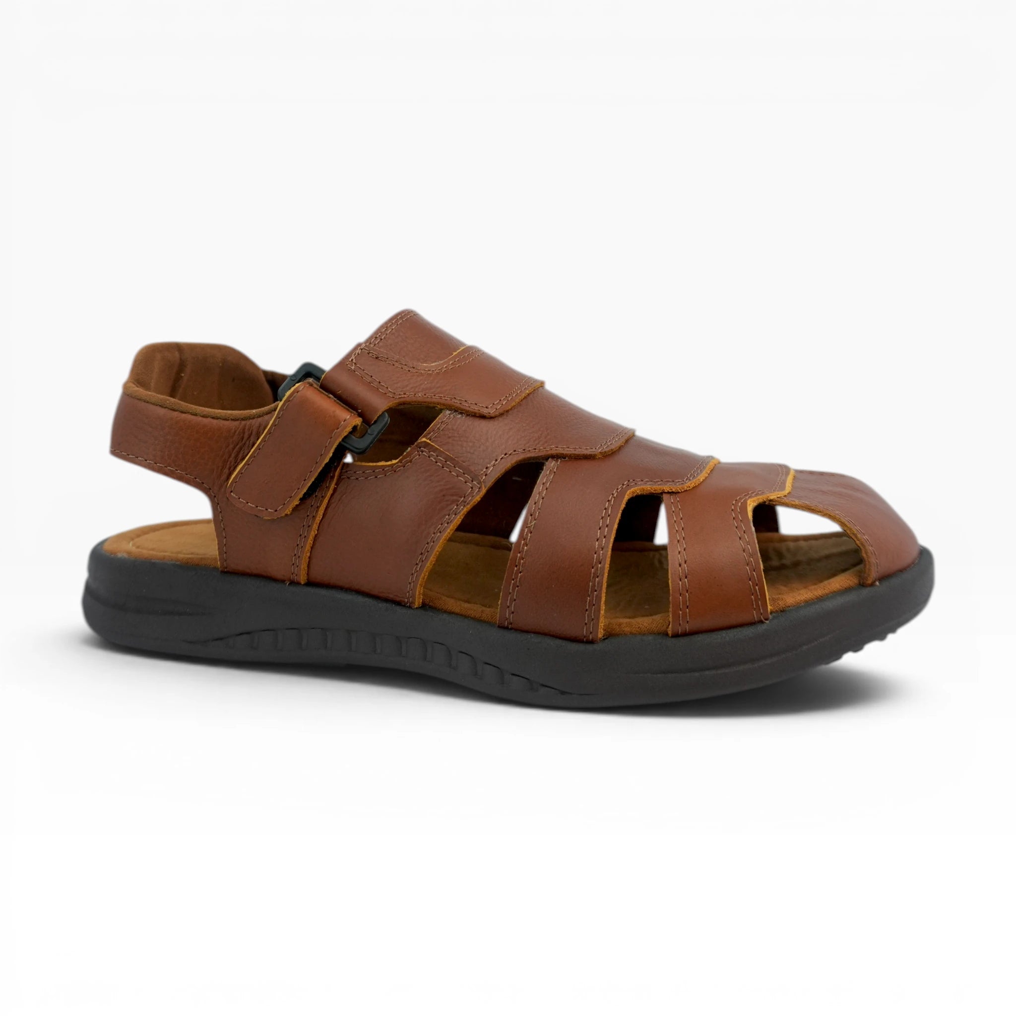 Sandalias Tipo Pescador de Cuero Miel para Hombre Spimfer