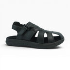 Sandalias Tipo Pescador de Cuero Negro para Hombre Spimfer