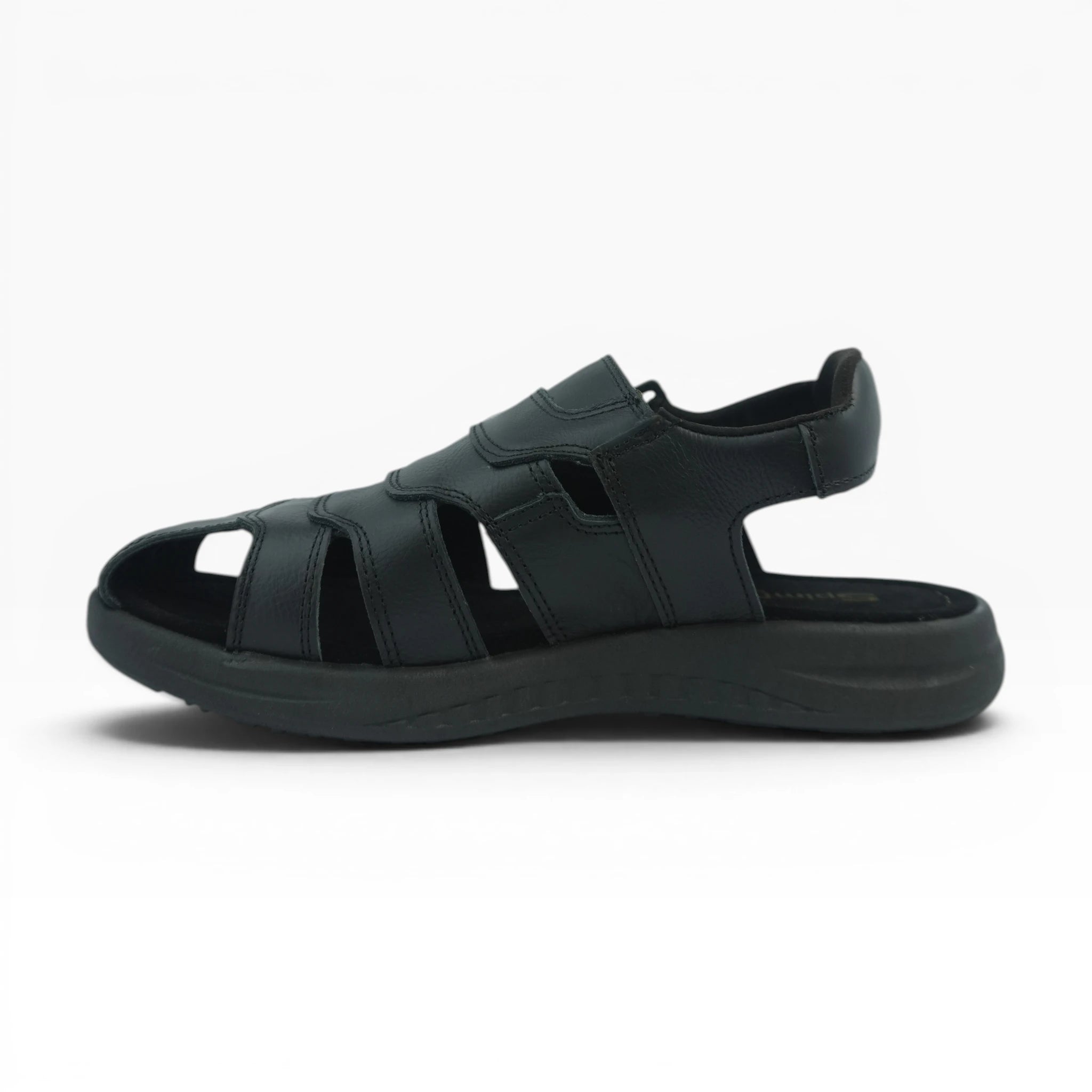 Sandalias Tipo Pescador de Cuero Negro para Hombre Spimfer