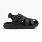 Sandalias Tipo Pescador de Cuero Negro para Hombre Spimfer