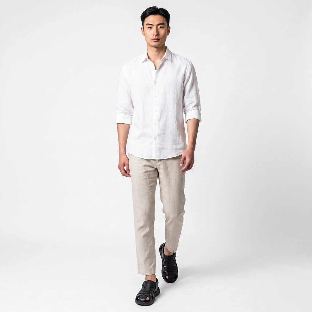 Sandalias Tipo Pescador de Cuero Negro para Hombre Spimfer