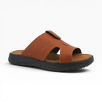Sandalias Tipo Sueco de Cuero Miel para Hombre Spimfer
