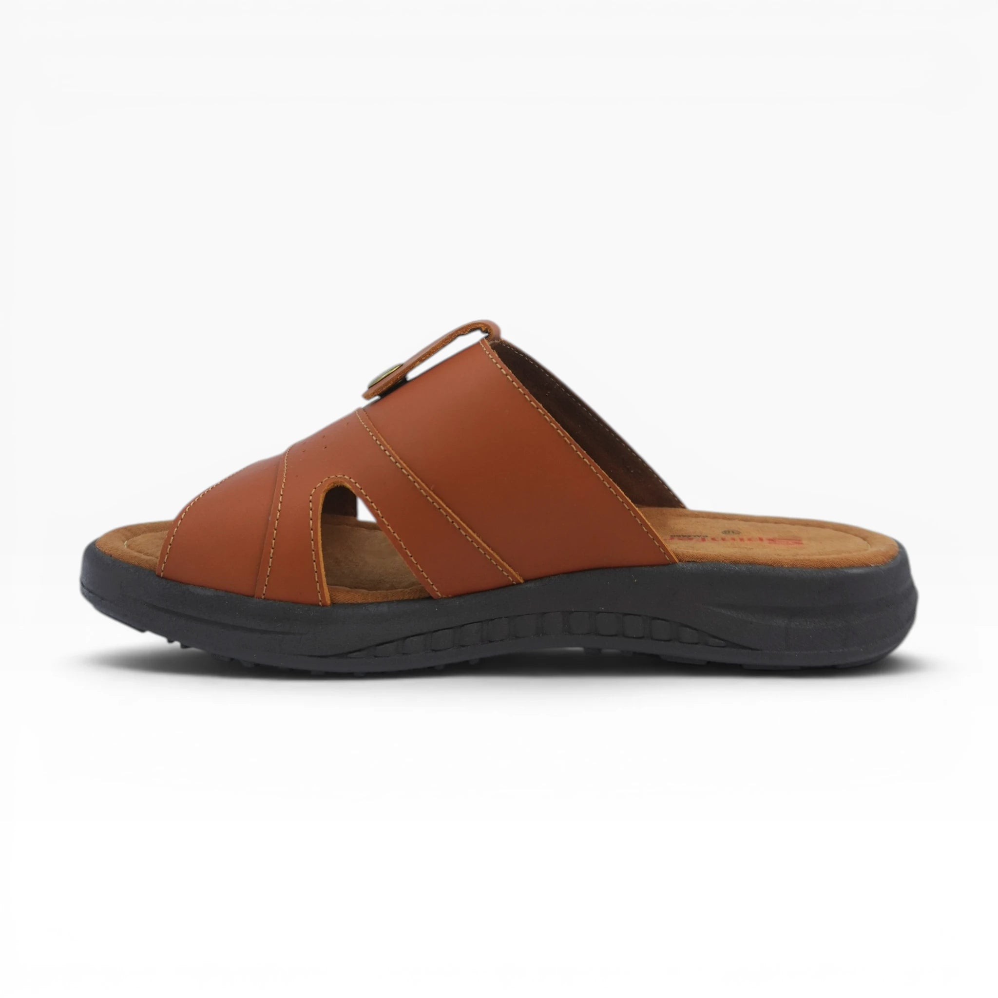 Sandalias Tipo Sueco de Cuero Miel para Hombre Spimfer
