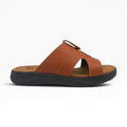 Sandalias Tipo Sueco de Cuero Miel para Hombre Spimfer