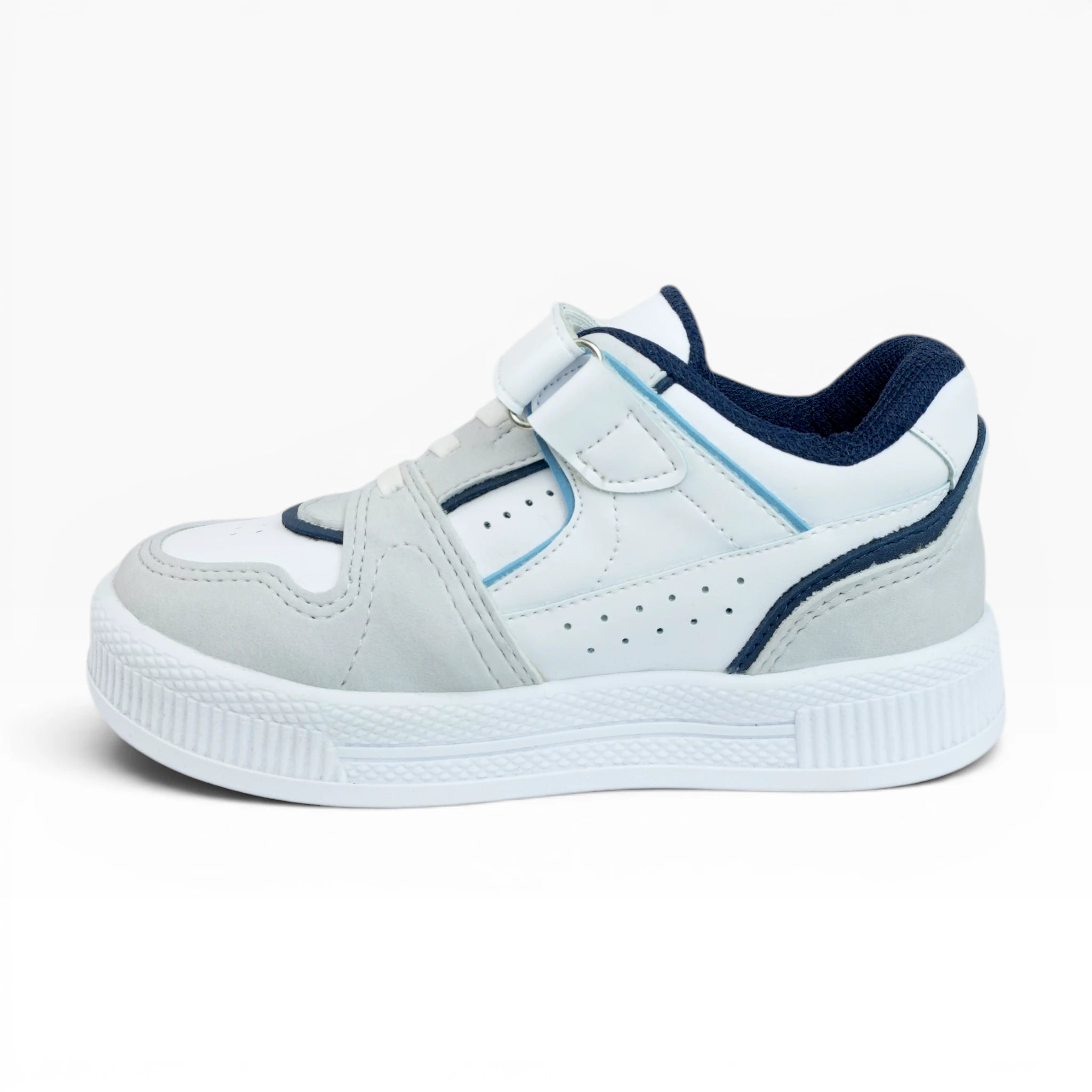 Zapatillas con Velcro Cómodas y Livianas Spimfer Blanco Azul para Niños