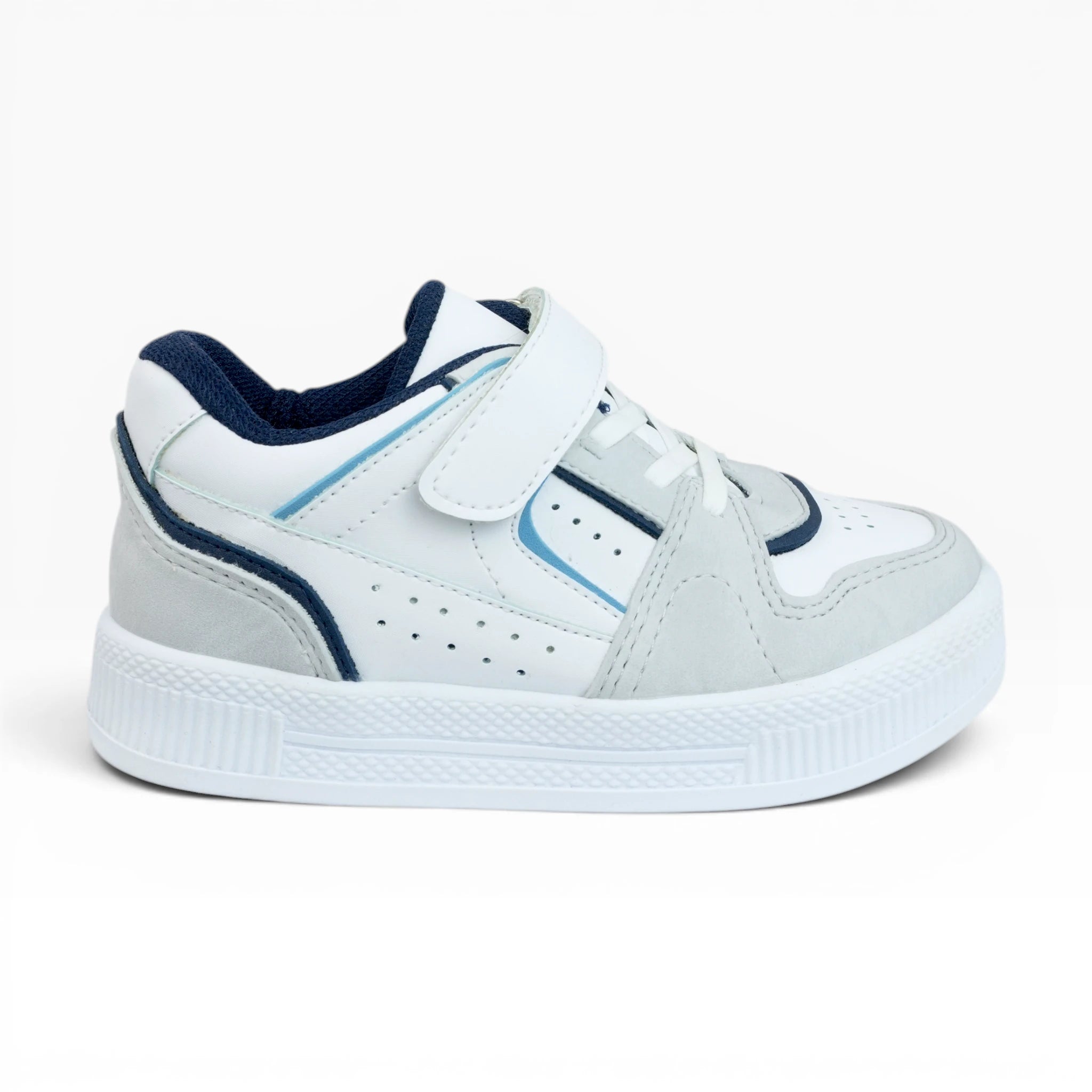 Zapatillas con Velcro Cómodas y Livianas Spimfer Blanco Azul para Niños