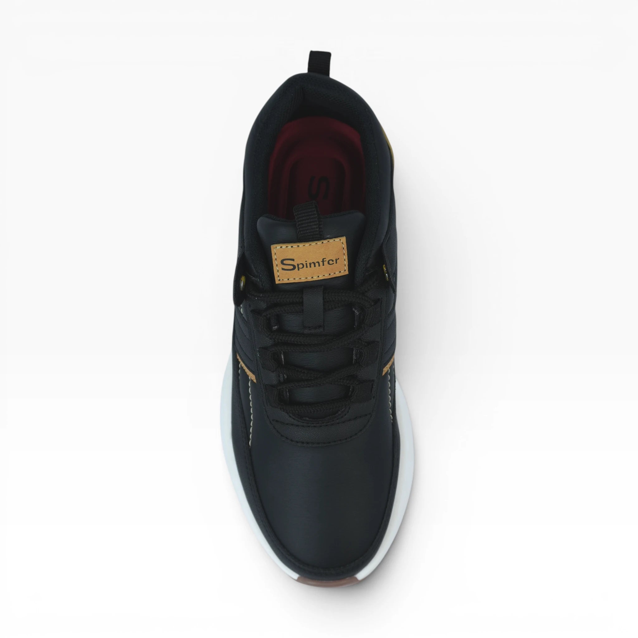 Tenis Casuales Spimfer Negros con Detalles Miel para Hombre