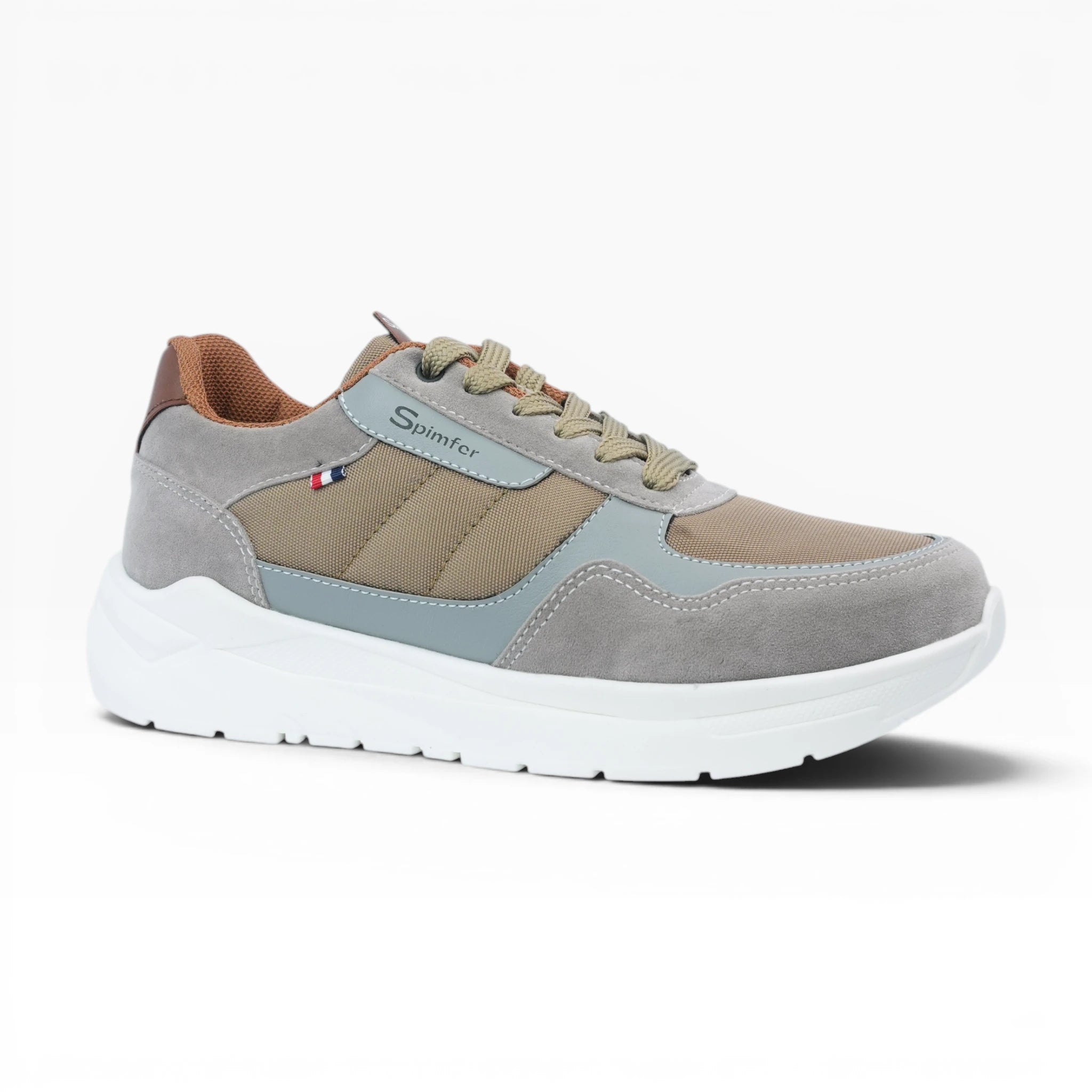 Tenis Casuales Spimfer Gris Beige para Hombre: Elegancia y Máximo Confort