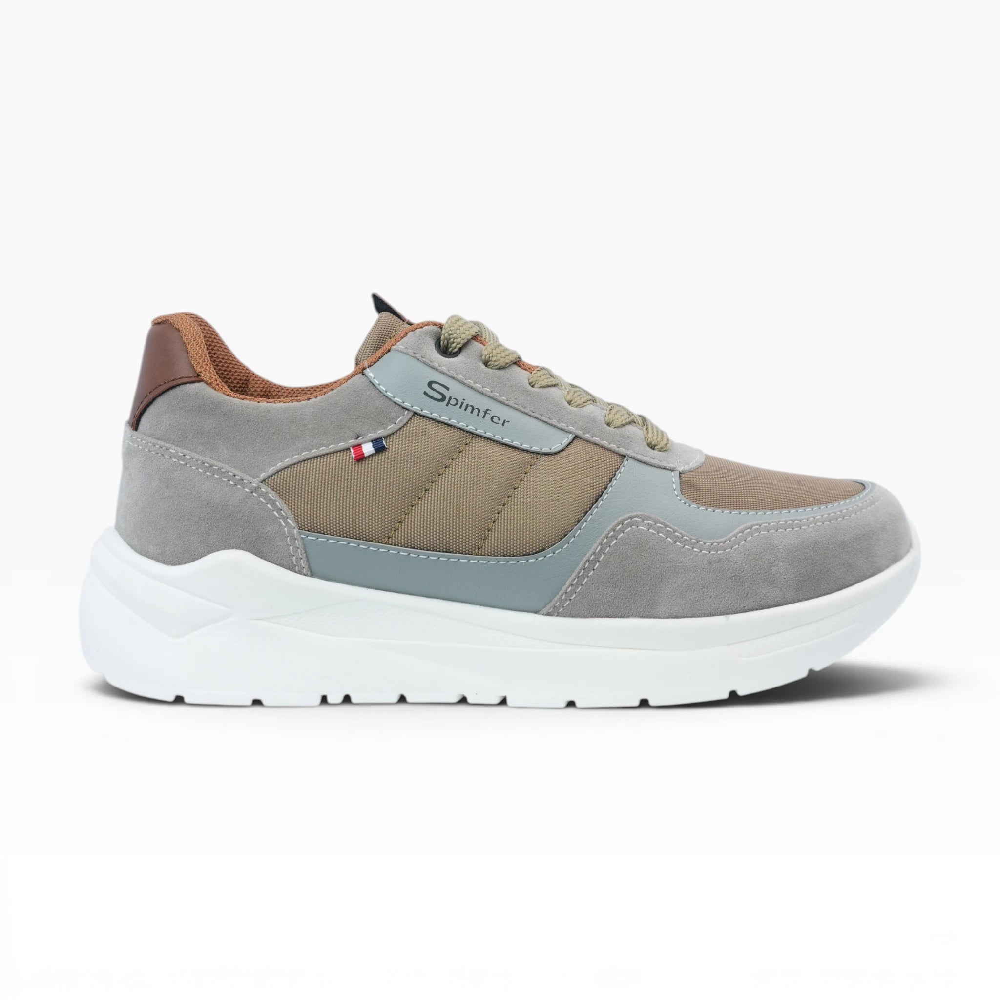 Tenis Casuales Spimfer Gris Beige para Hombre: Elegancia y Máximo Confort