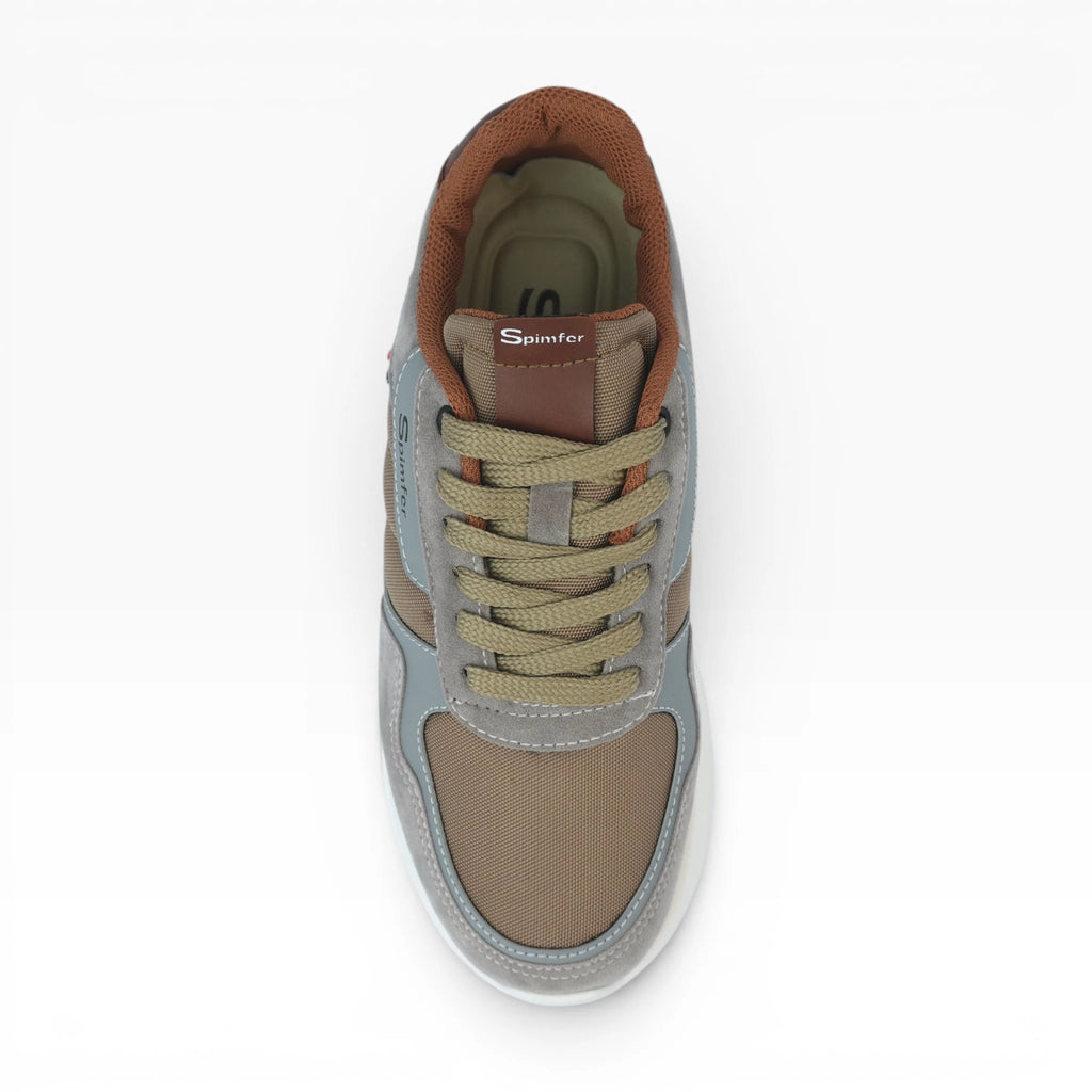 Tenis Casuales Spimfer Gris Beige para Hombre