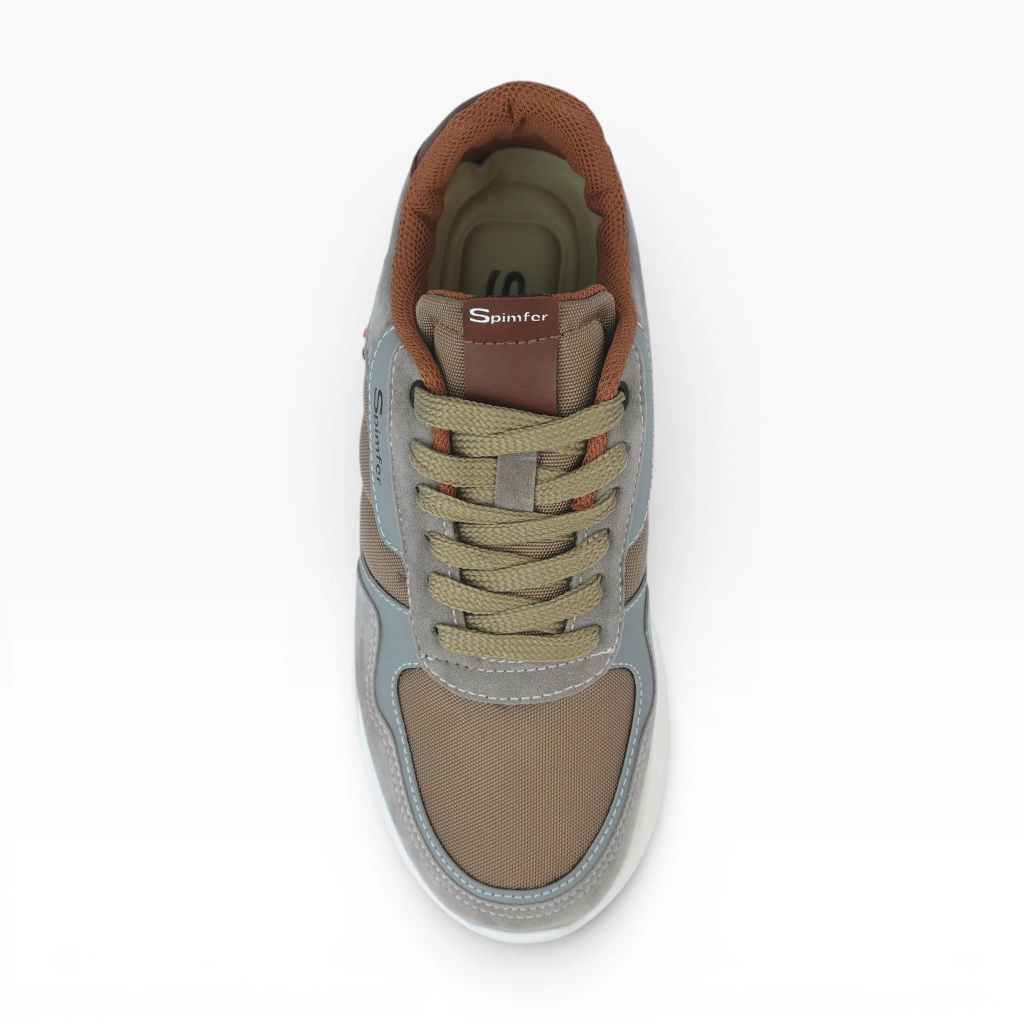 Tenis Casuales Spimfer Gris Beige para Hombre