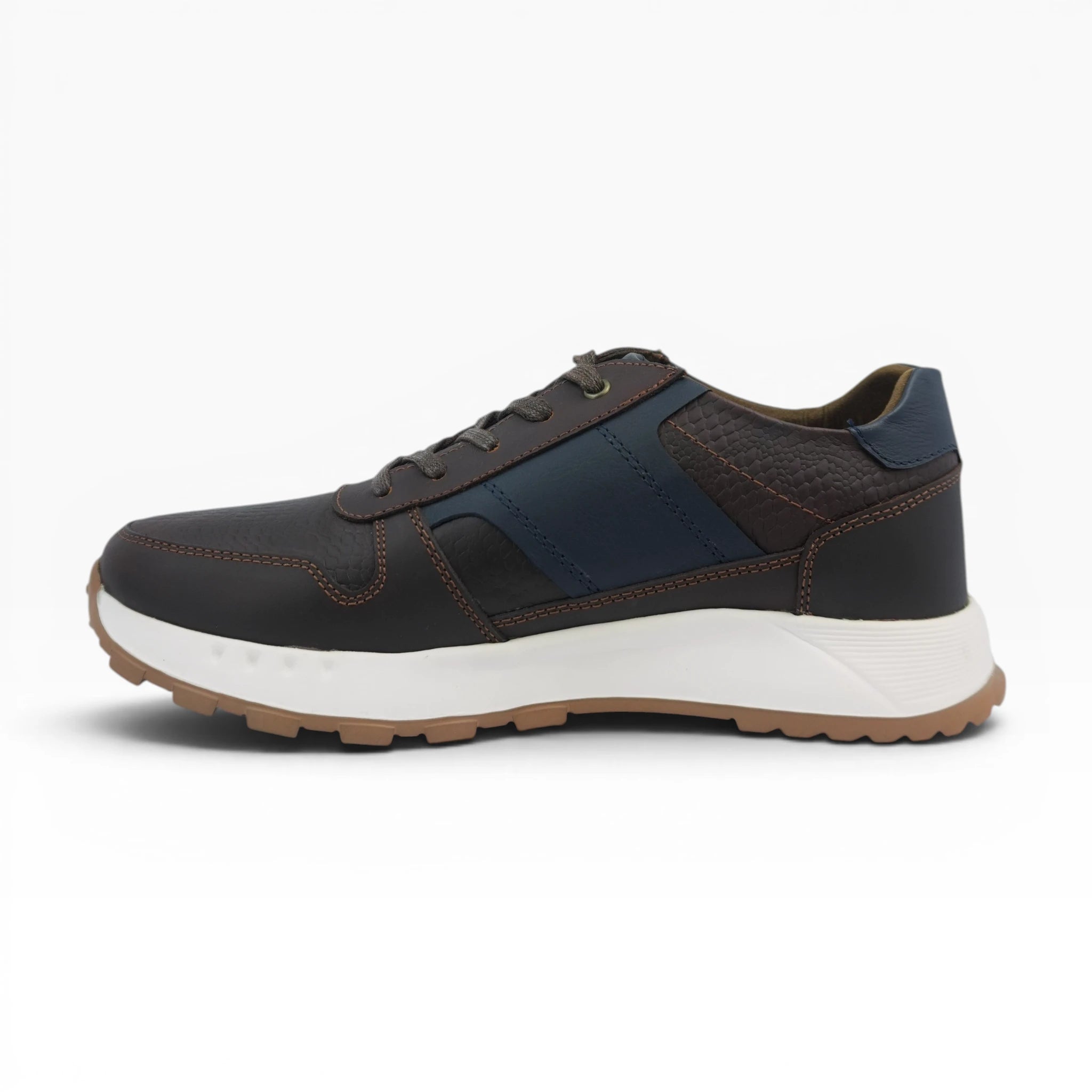 Tenis en Cuero para Hombre Spimfer Azul