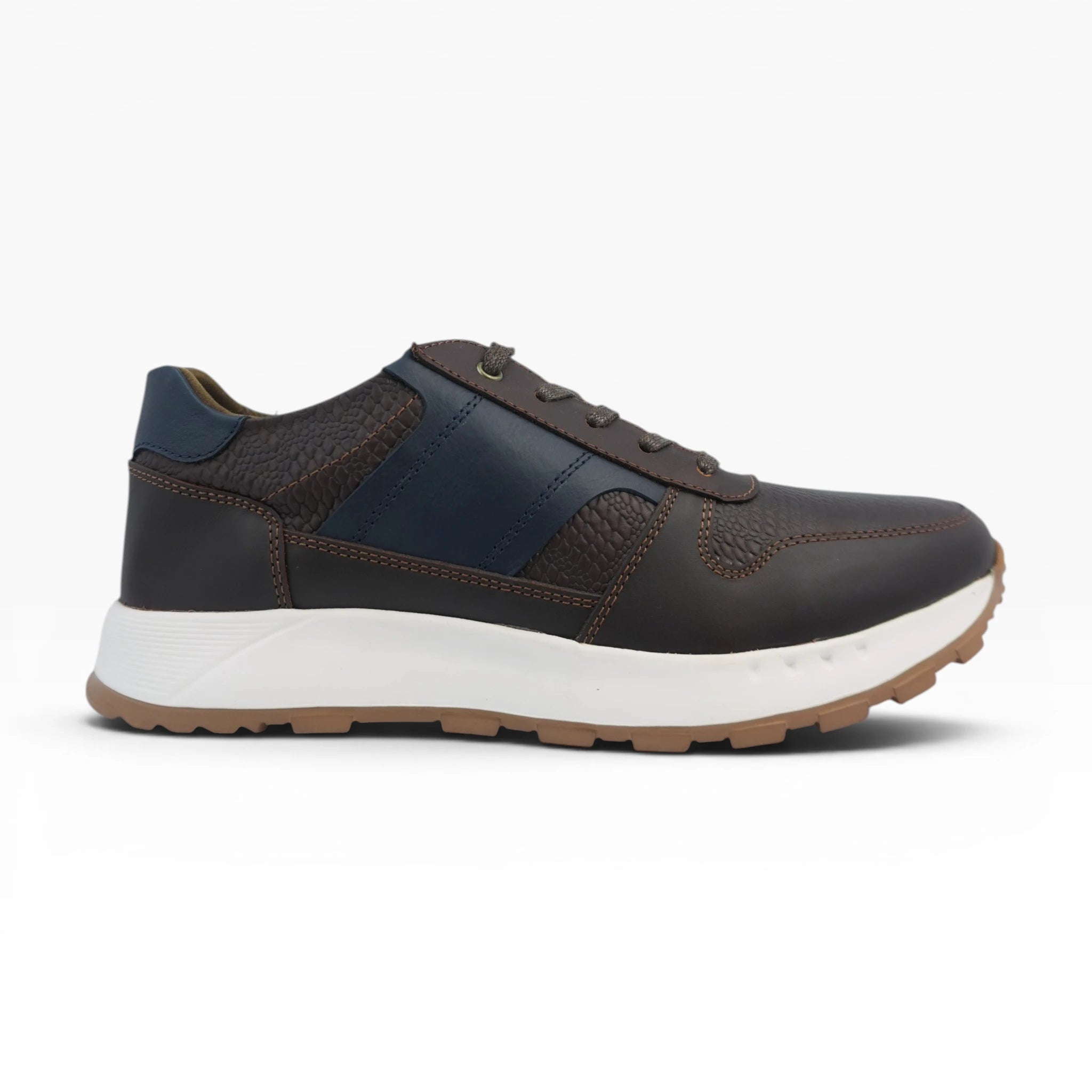 Tenis en Cuero para Hombre Spimfer Azul