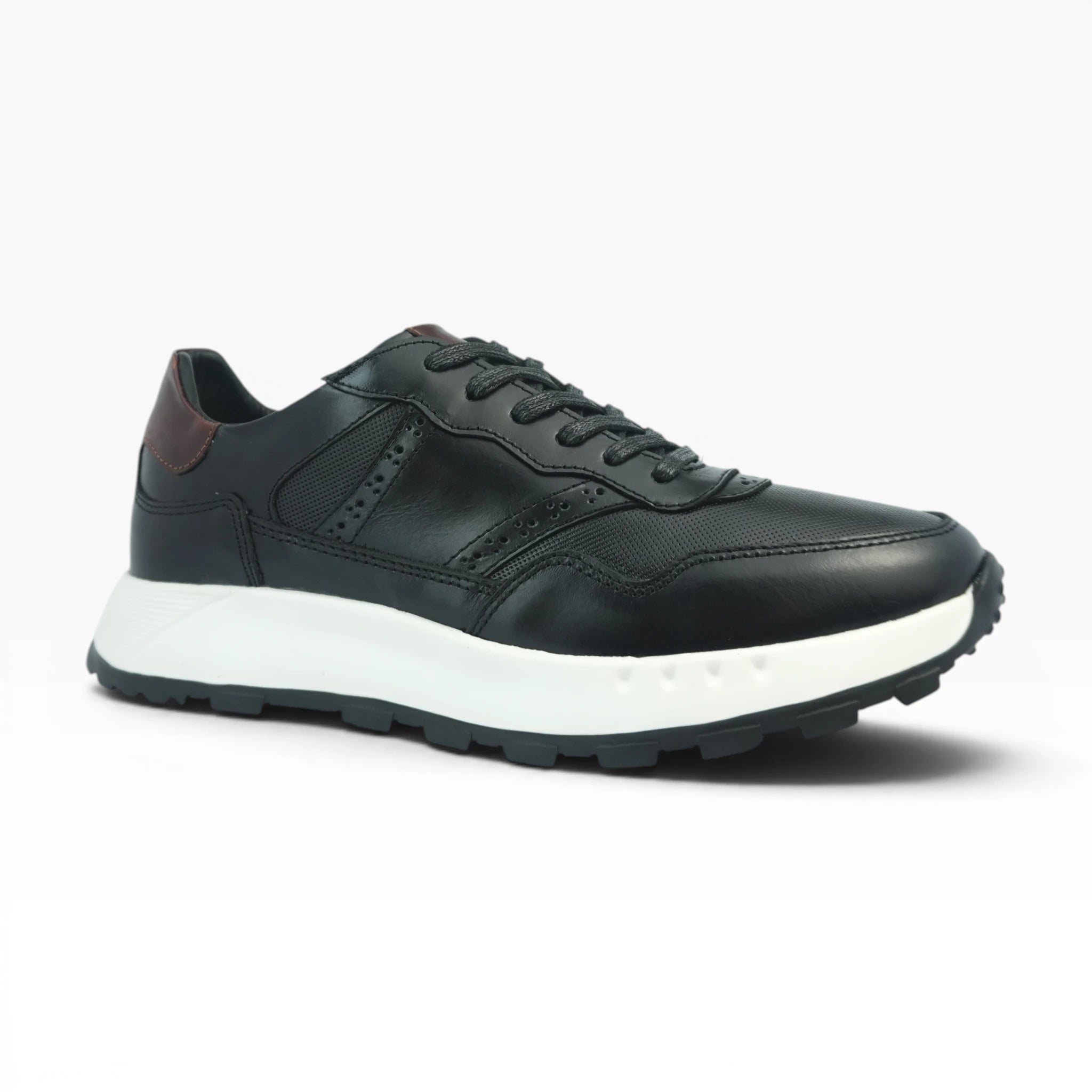 Tenis en Cuero Negro para Hombre Spimfer