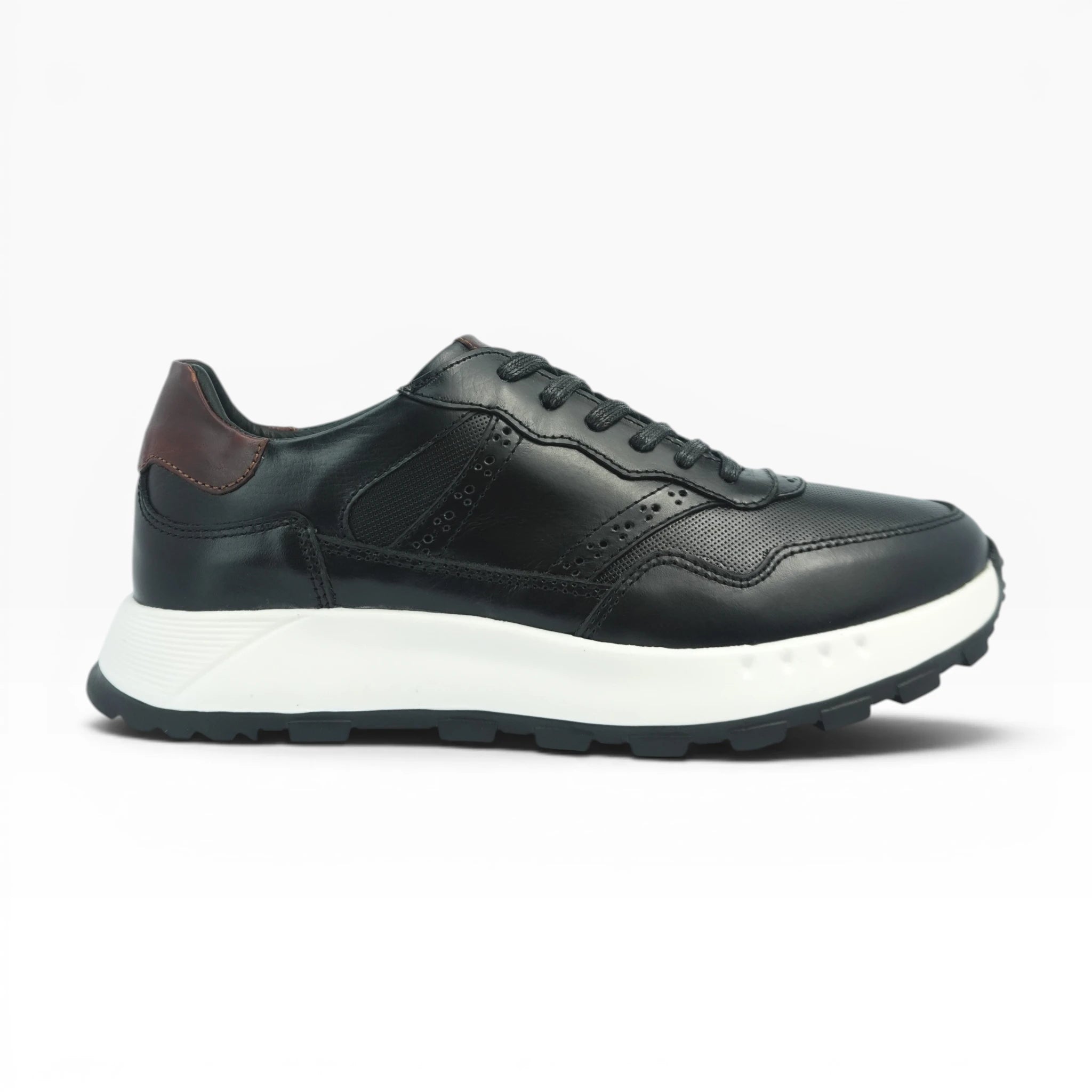 Tenis en Cuero Negro para Hombre Spimfer