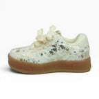 Tenis para Niña Beige Vainilla con Estrellas Doradas