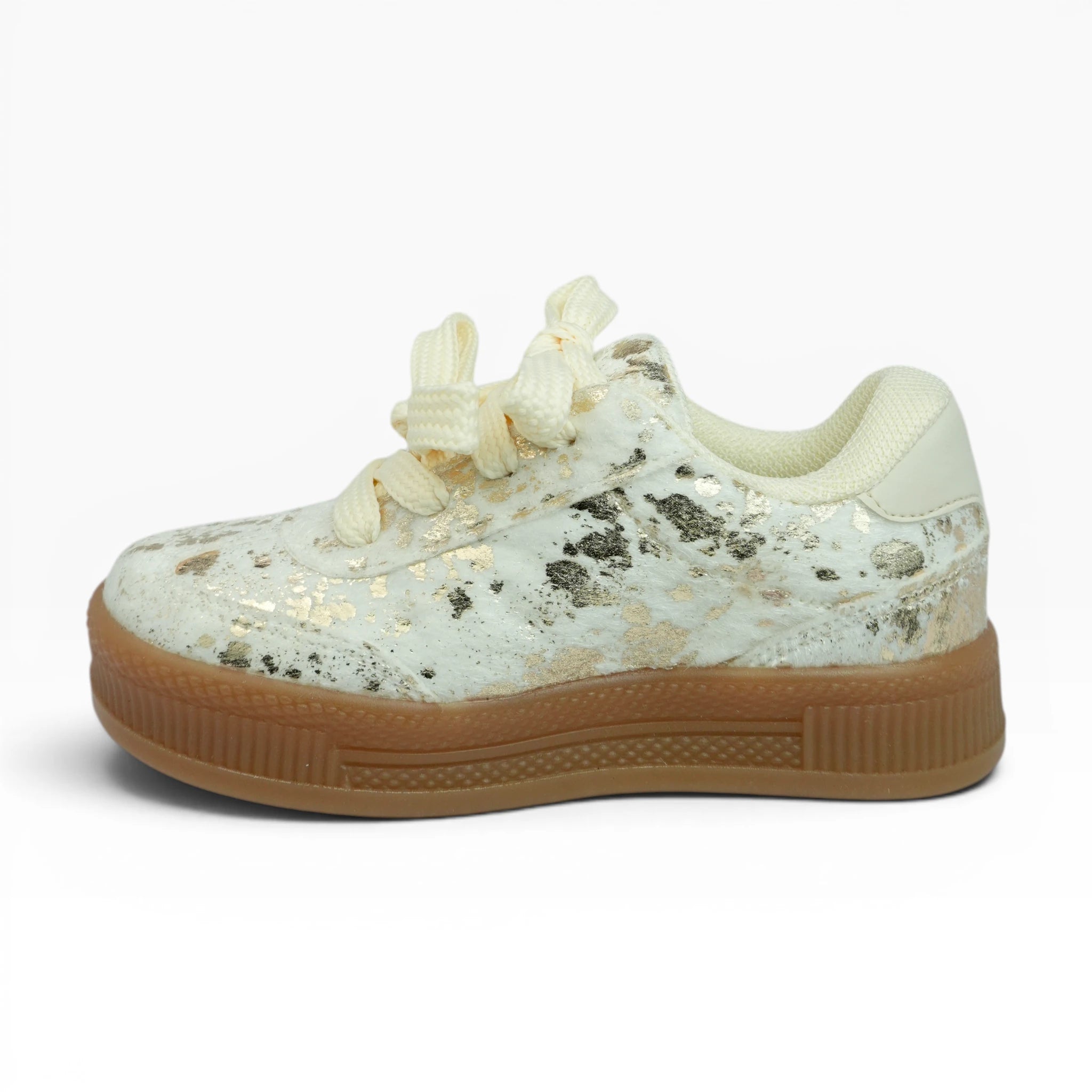 Tenis para Niña Beige Vainilla con Estrellas Doradas
