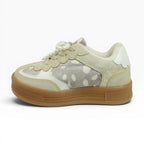 Tenis Niña Spimfer Beige con Perlas y Textura