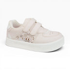 Tenis Deportivos de Velcro Nude Marfil para Niña