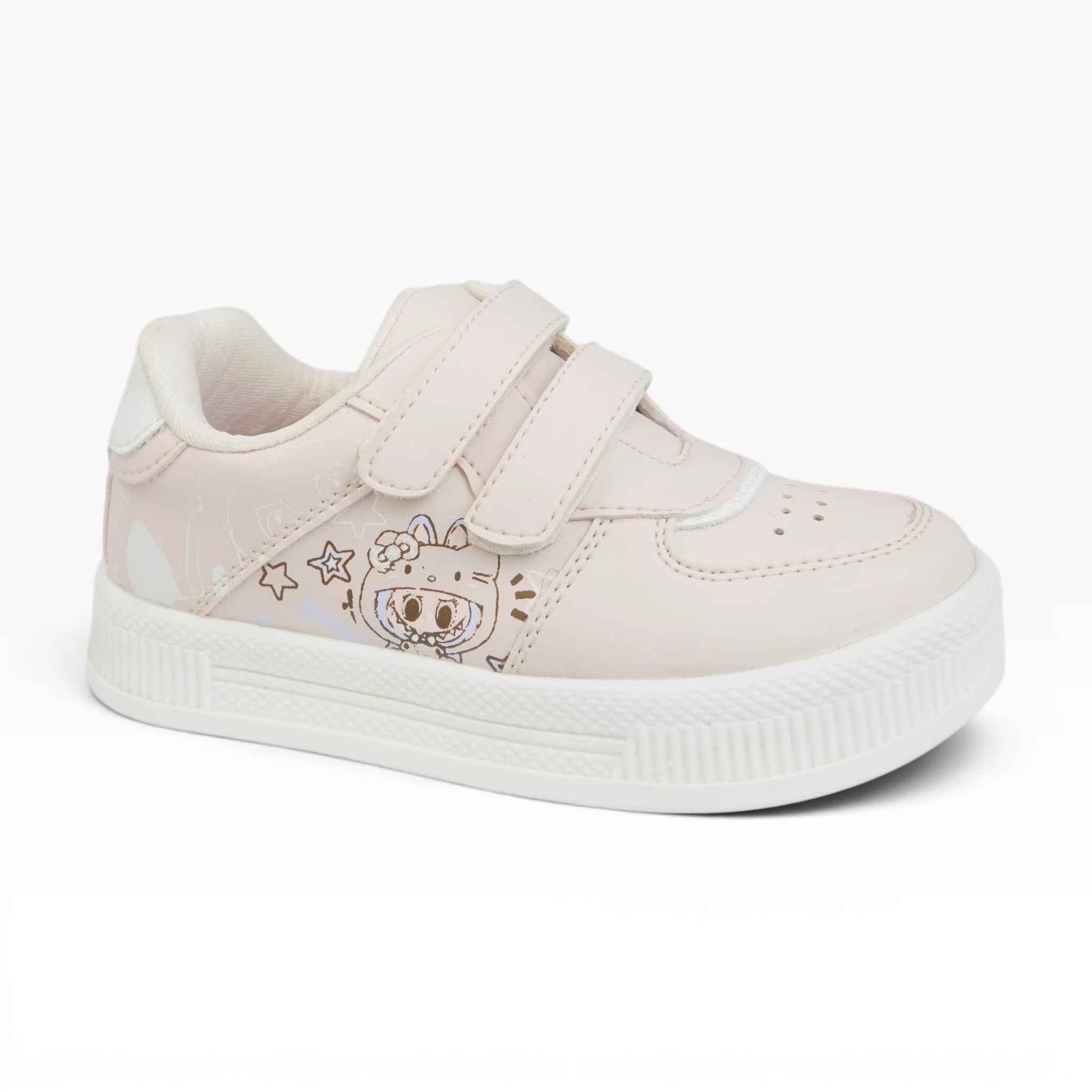Tenis Deportivos de Velcro Nude Marfil para Niña