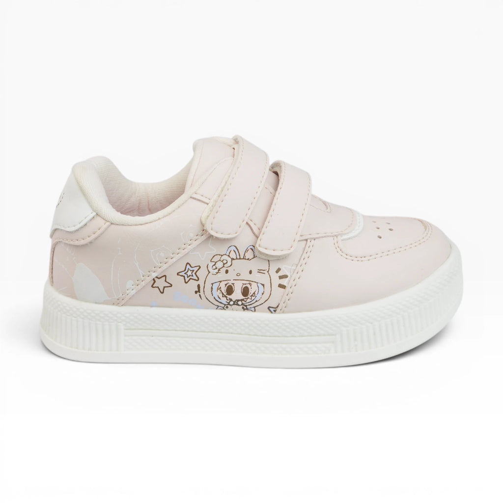 Tenis Deportivos de Velcro Nude Marfil para Niña