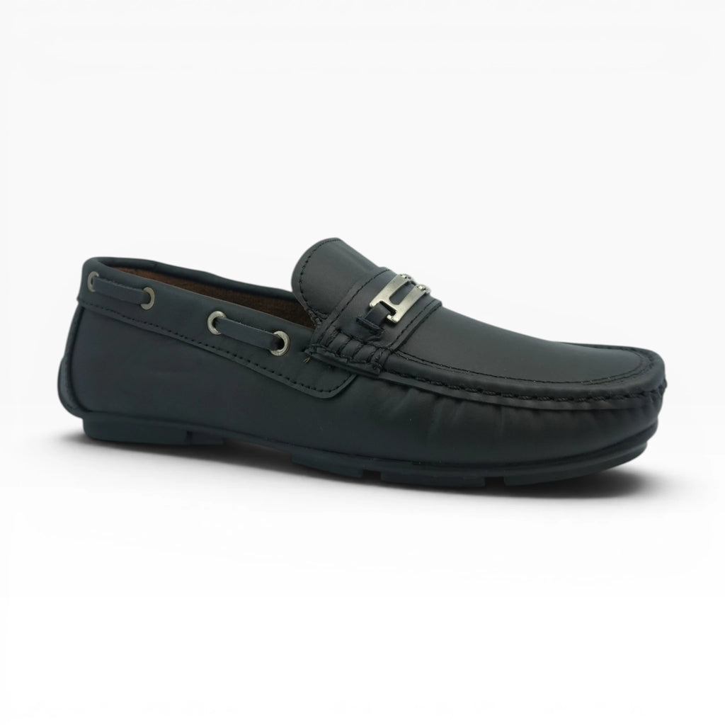Mocasines de Cuero Negro con Herraje Spimfer