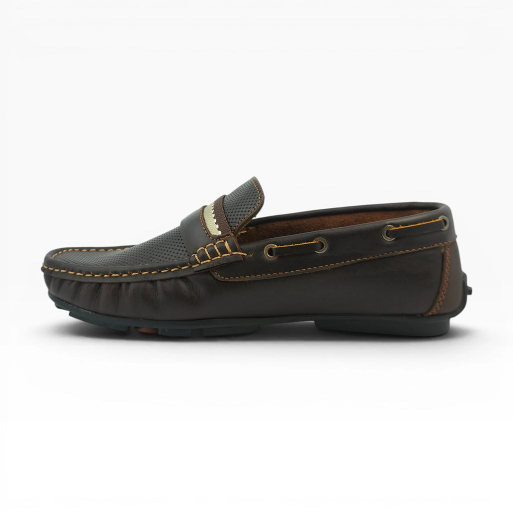 Mocasines de Cuero Café con Textura Spimfer