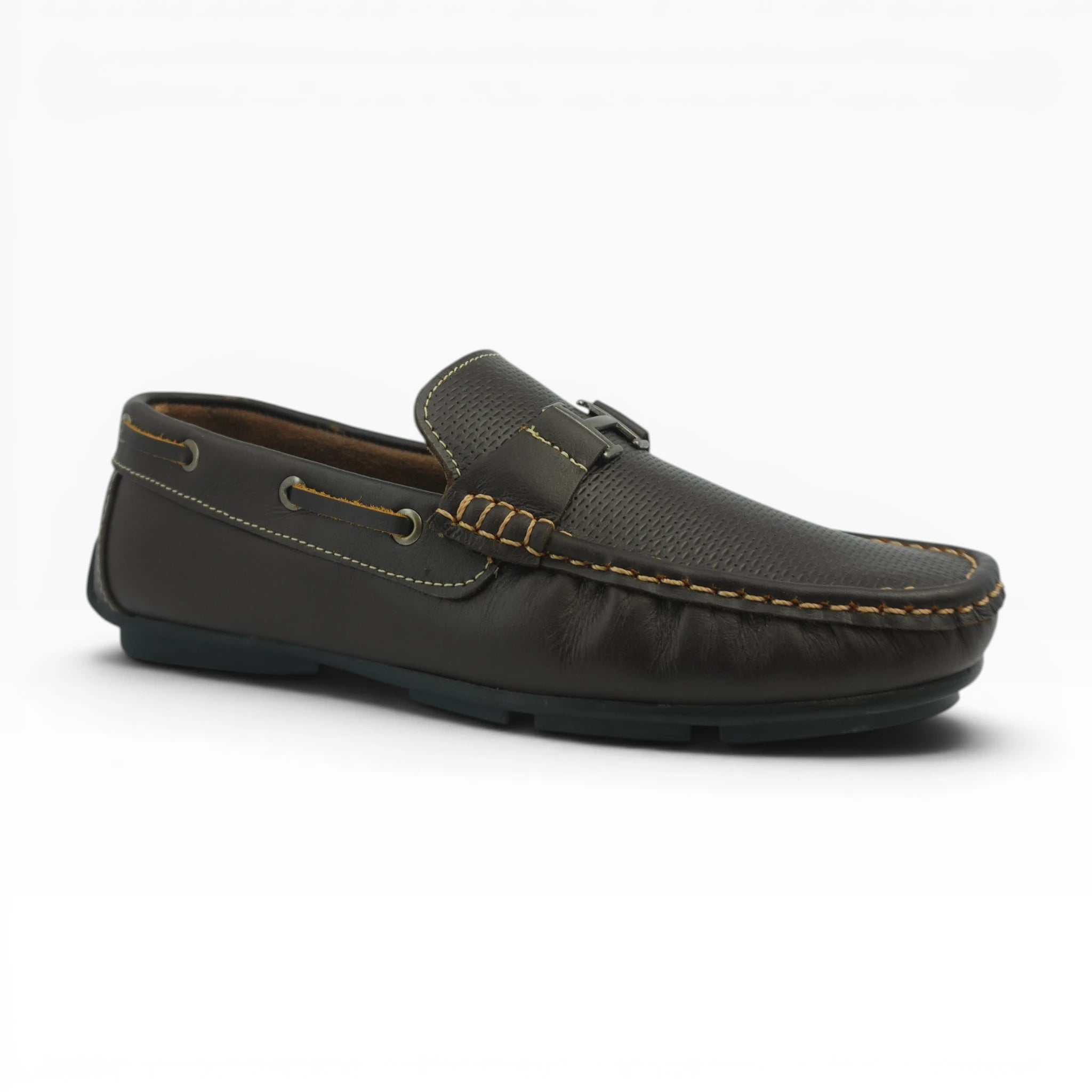 Mocasines de Cuero Café Microperforado Spimfer