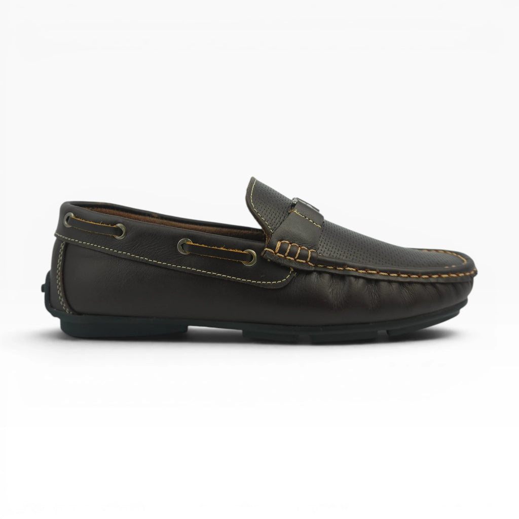 Mocasines de Cuero Café Microperforado Spimfer