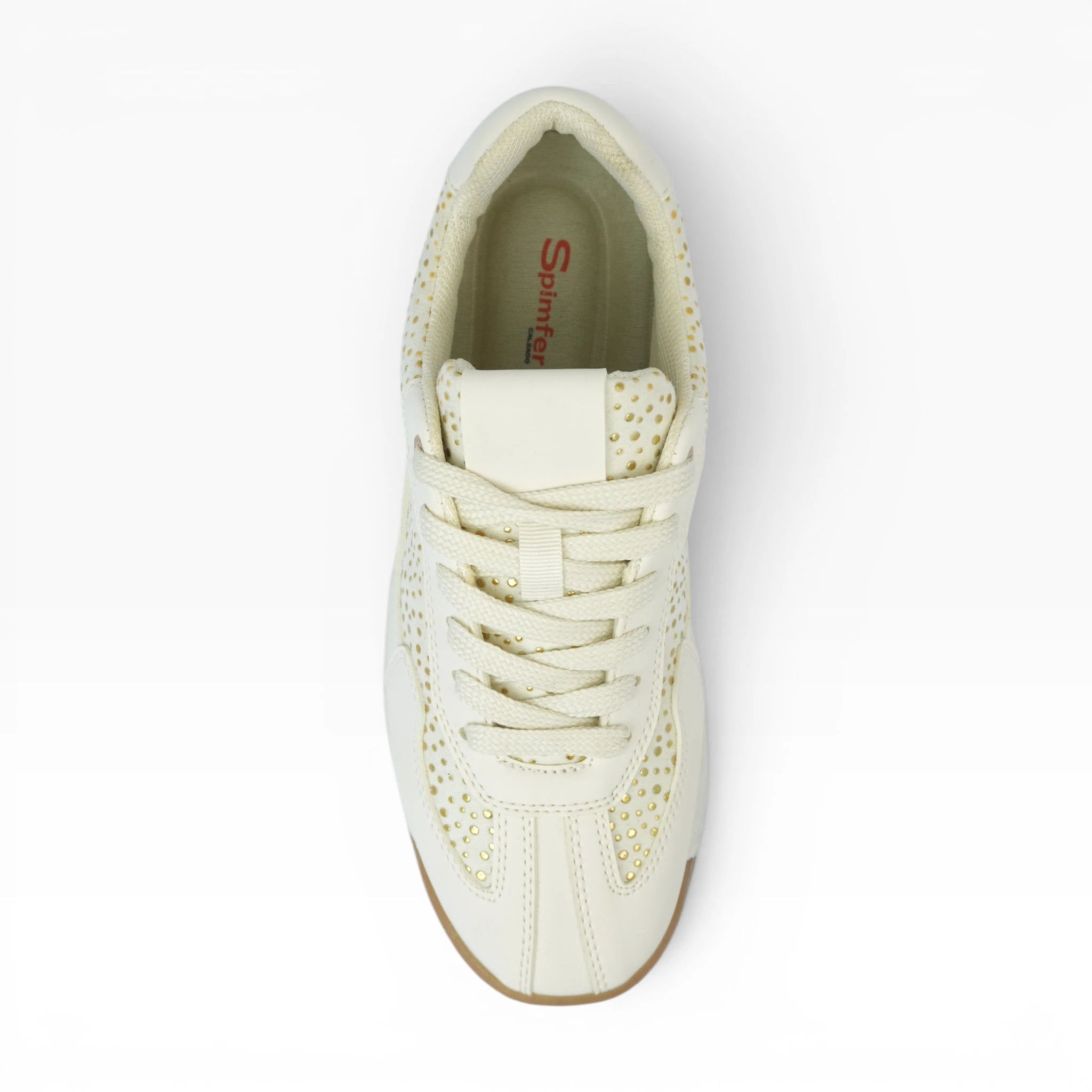 Tenis Crema Spimfer para Mujer con Brillos