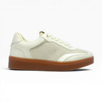 Tenis Casuales Beige Spimfer para Mujer con Suela Caramelo | Moda Colombiana