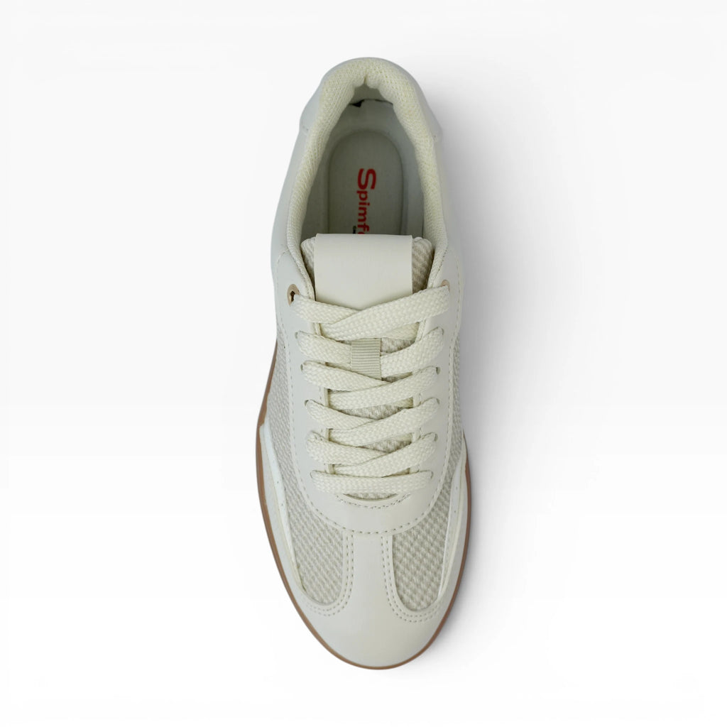 Tenis Casuales Beige Spimfer para Mujer con Suela Caramelo