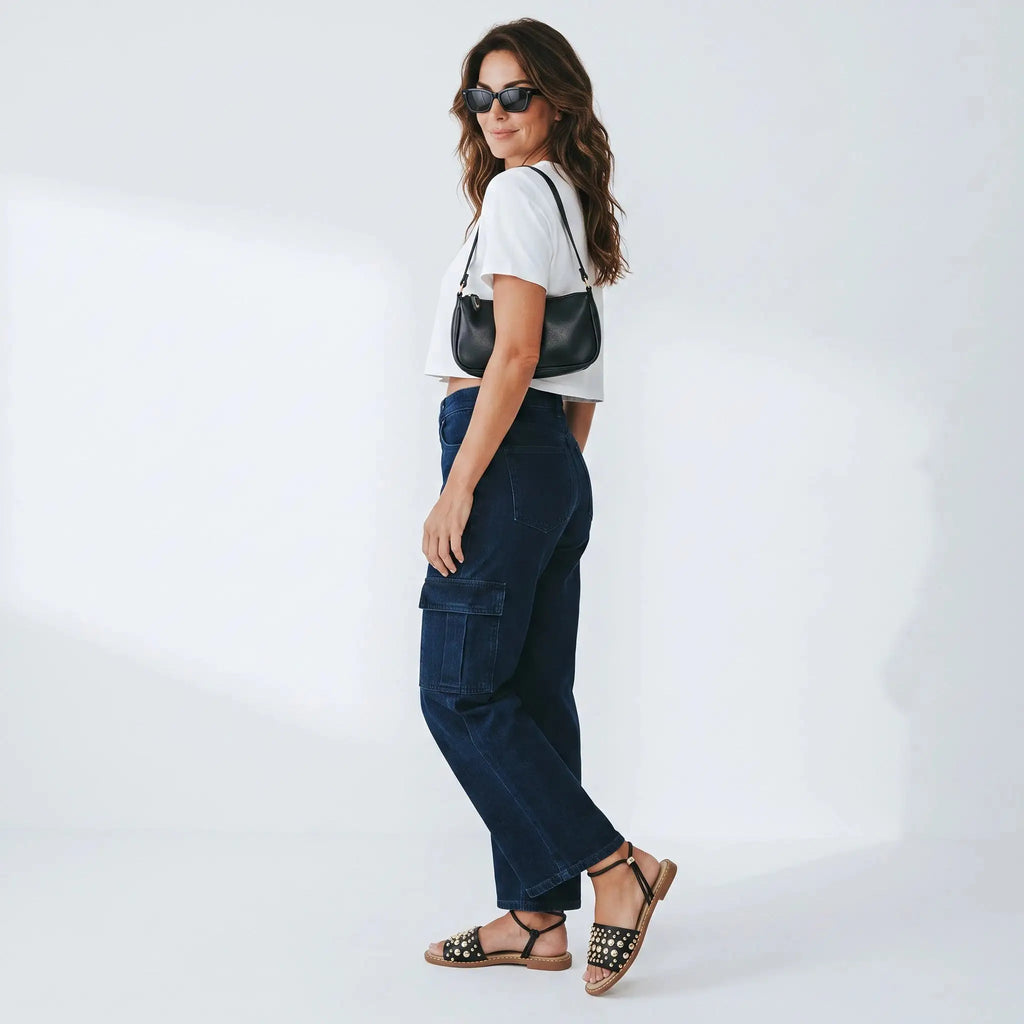 Sandalias Planas Spimfer para Mujer Color Negro