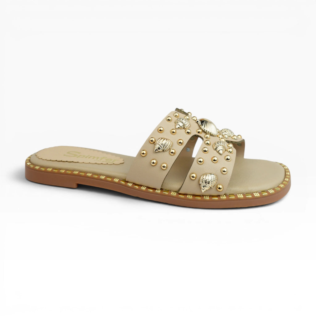 Sandalias Planas Spimfer para Mujer Color Camel