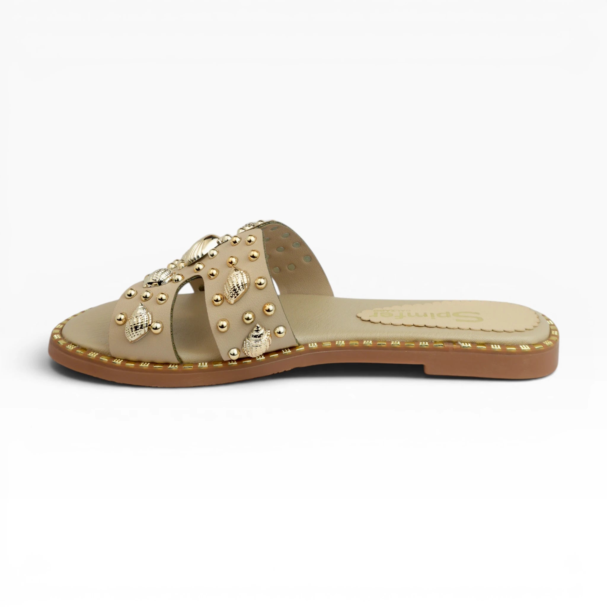 Sandalias Planas Spimfer para Mujer Color Camel