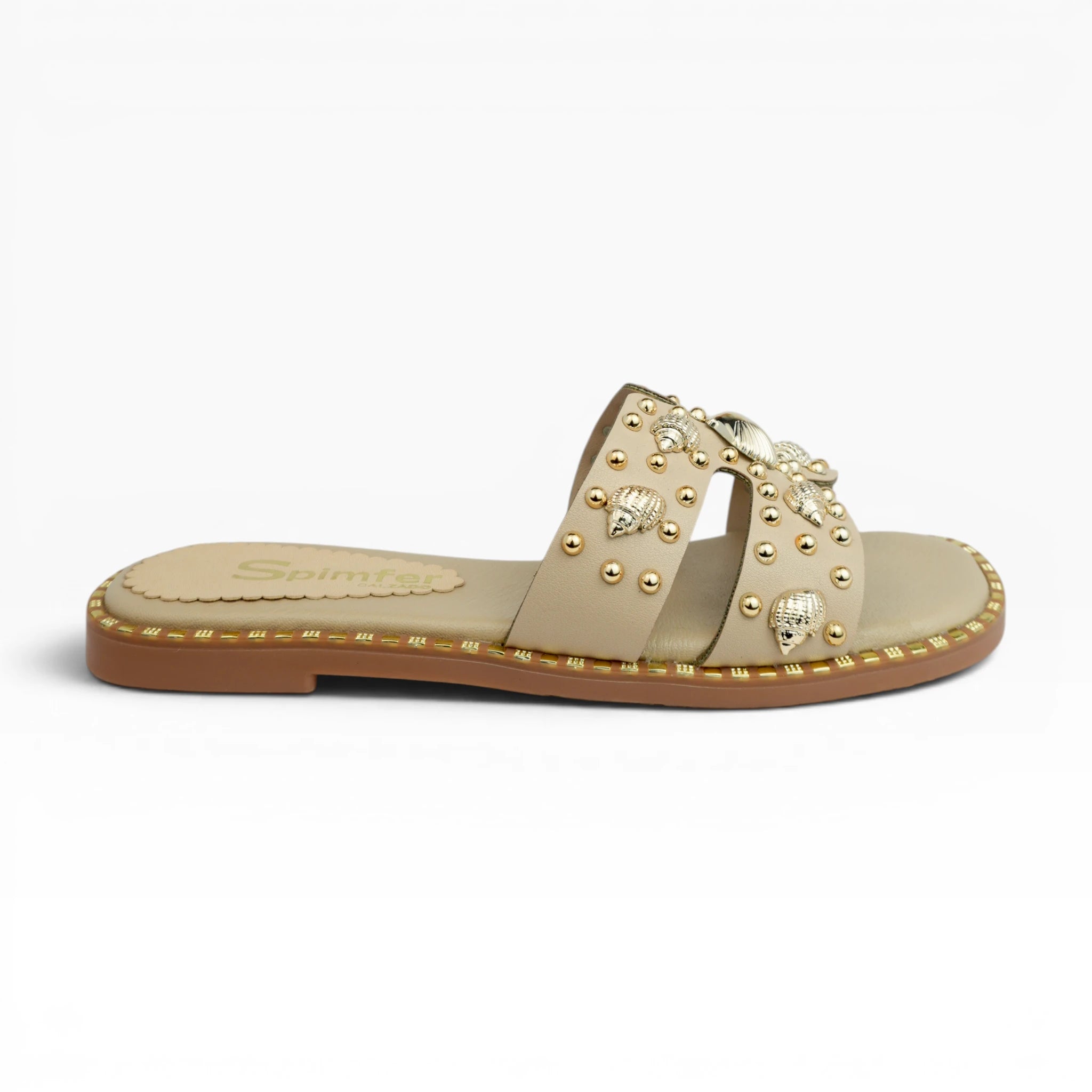 Sandalias Planas Spimfer para Mujer Color Camel