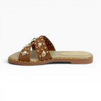 Sandalias Planas Spimfer para Mujer Color Miel – Elegancia Casual