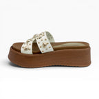 Sandalias Beige con Apliques de Conchas para Mujer Spimfer